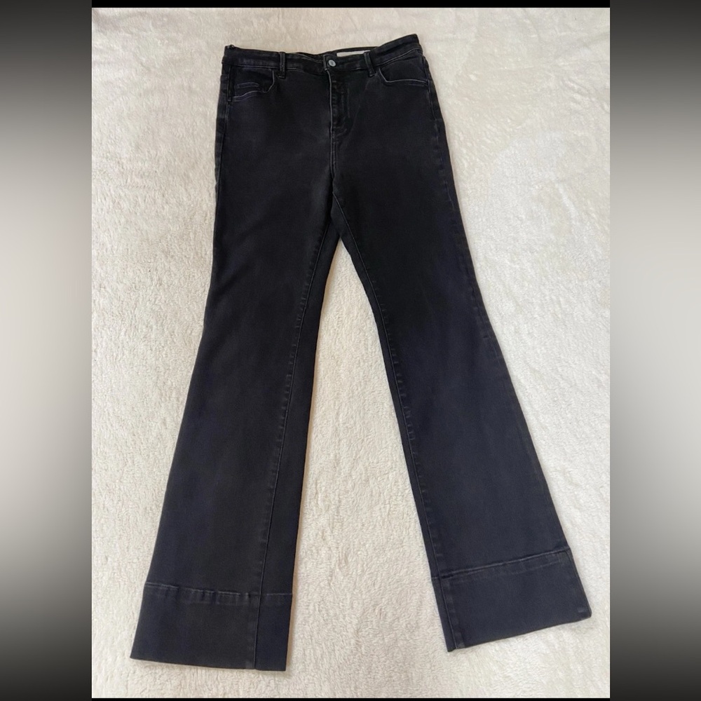 Pilcro Womens Size 32 Superscript Black Denim Pants Stretch High Rise